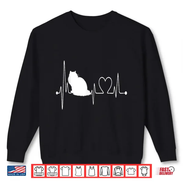 Sweatshirt Ragdoll Cat Heartbeat EKG Funny I Love My Ragdoll Cat Shirt