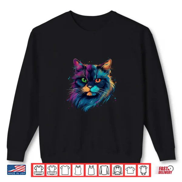 Sweatshirt Ragdoll Cat Lover Colorful Pop Art Ragdoll Cat Shirt