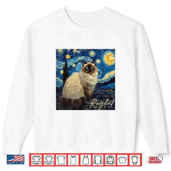 Sweatshirt Ragdoll Cat Lover Drawing Art Cat Owner Shirt