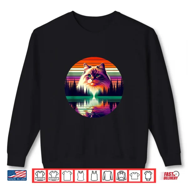 Sweatshirt Ragdoll Cat Lover Sunset Retro Style Vintage 80s 70s Shirt