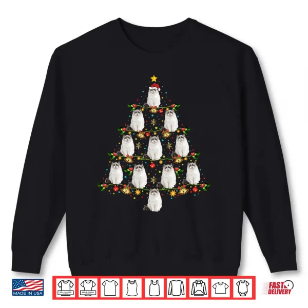 Sweatshirt Ragdoll Cat Lover Xmas Matching Santa Ragdoll Christmas Tree Shirt