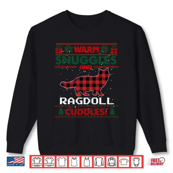 Sweatshirt Ragdoll Cat Red Buffalo Plaid Gift Ugly Christmas Sweater Shirt