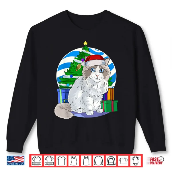 Sweatshirt Ragdoll Cat Santa Christmas Tree Decor Shirt