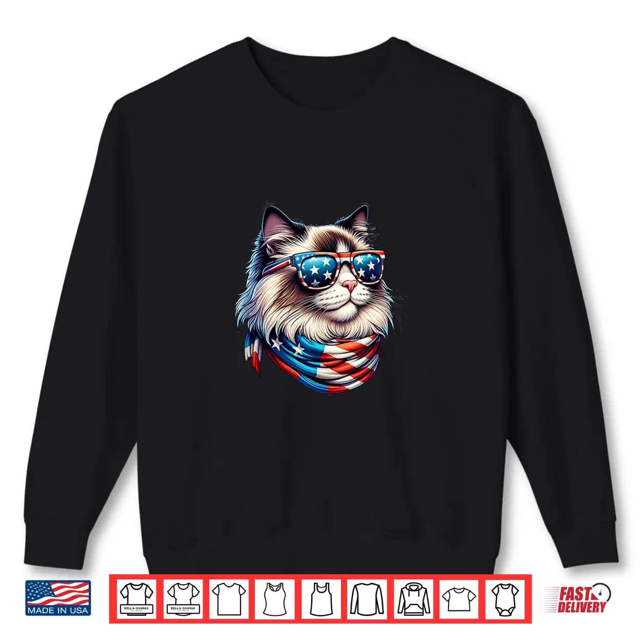 Ragdoll Cat Usa Flag Sunglasses Patriotic Cat 4Th Of July Shirt Ragdoll Cat Usa Flag Sunglasses Patriotic Cat 4Th Of July Shirt