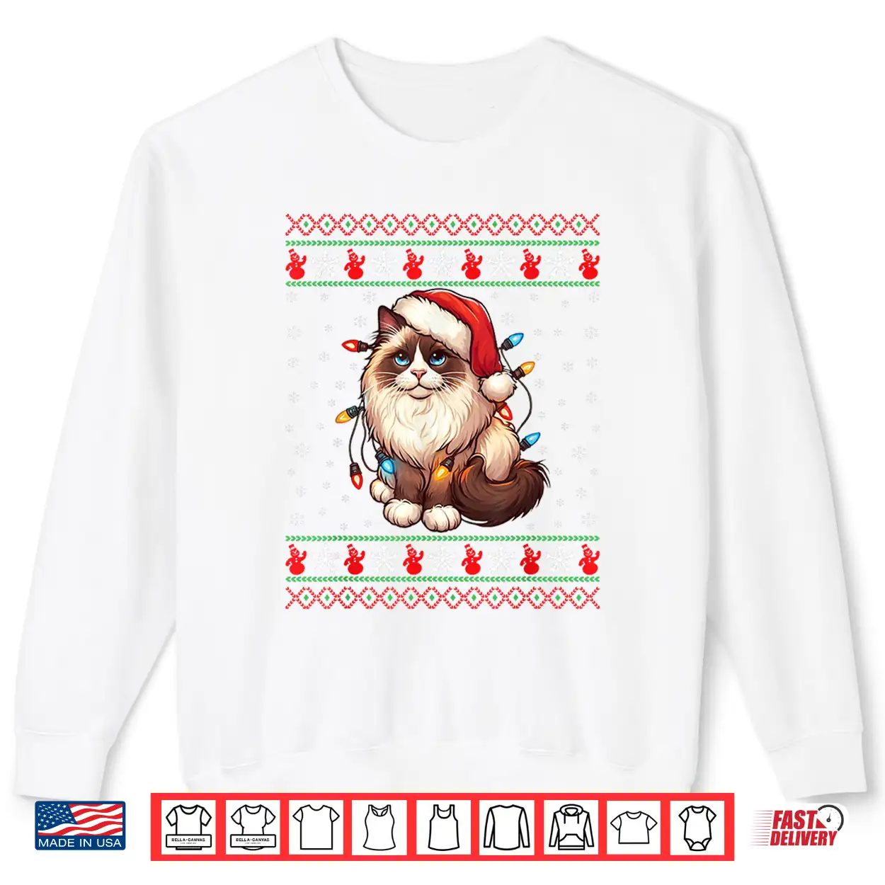 Ragdoll Cat Ugly Christmas Ragdoll Cat Xmas Lighting Shirt Ragdoll Cat Ugly Christmas Ragdoll Cat Xmas Lighting Shirt