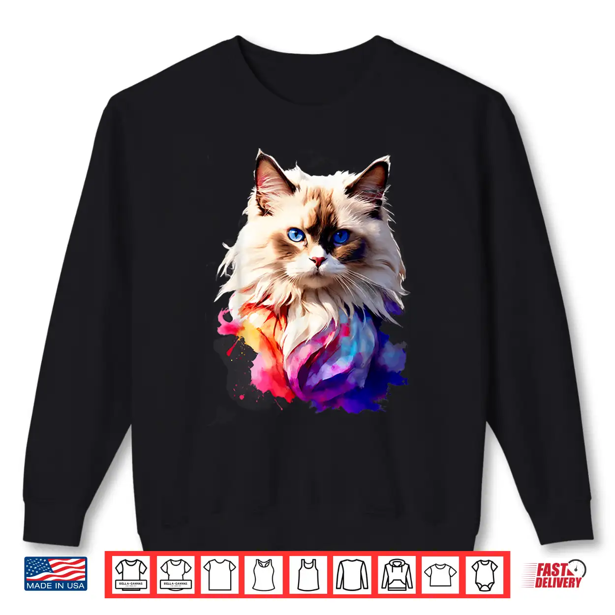 Ragdoll Cat Watercolor Family Tee All Ages Cat Lovers Shirt Ragdoll Cat Watercolor Family Tee All Ages Cat Lovers Shirt