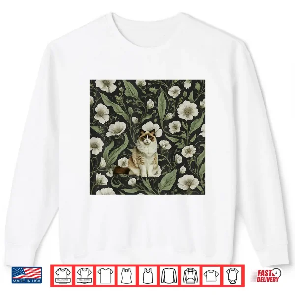 Sweatshirt Ragdoll Cat White Vintage Flower Summer Shirt
