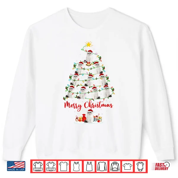 Sweatshirt Ragdoll Cat Xmas Lighting Santa Ragdoll Cat Christmas Tree Shirt