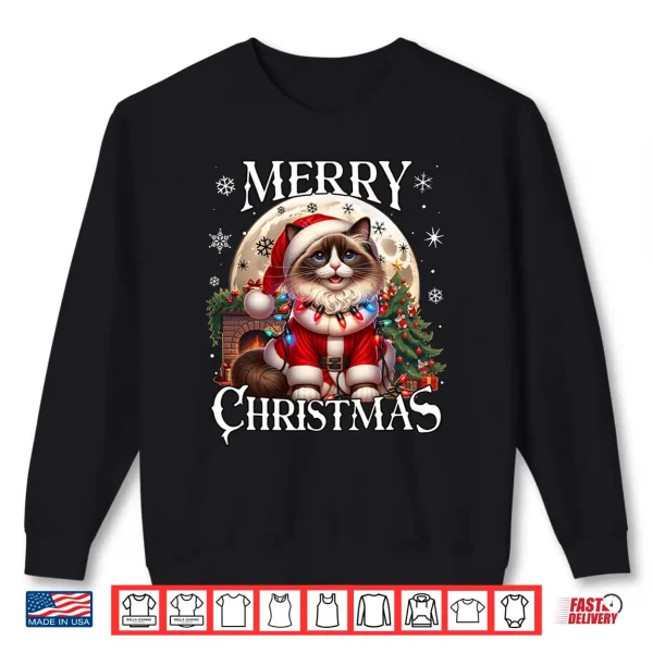 Sweatshirt Ragdoll Cat Xmas Outfit Santa Ragdoll Cat Shirt