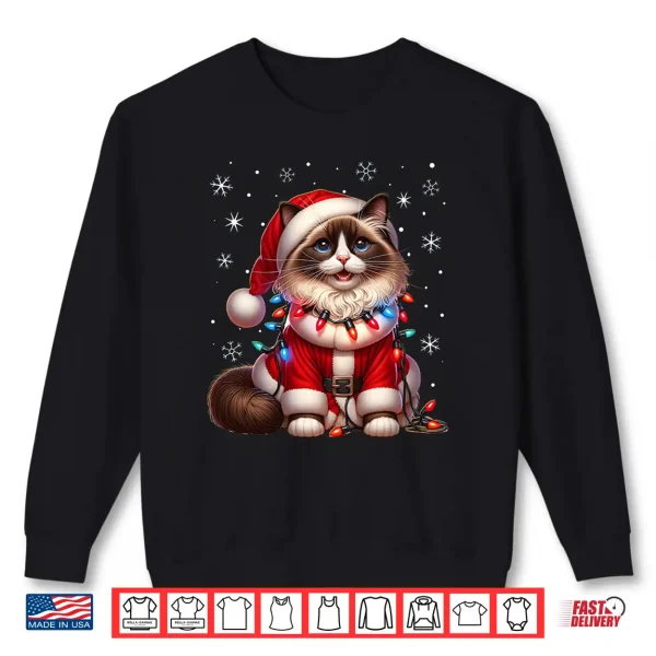Sweatshirt Ragdoll Santa Claus Costume Ragdoll Xmas Outfit Ragdoll Cat Shirt