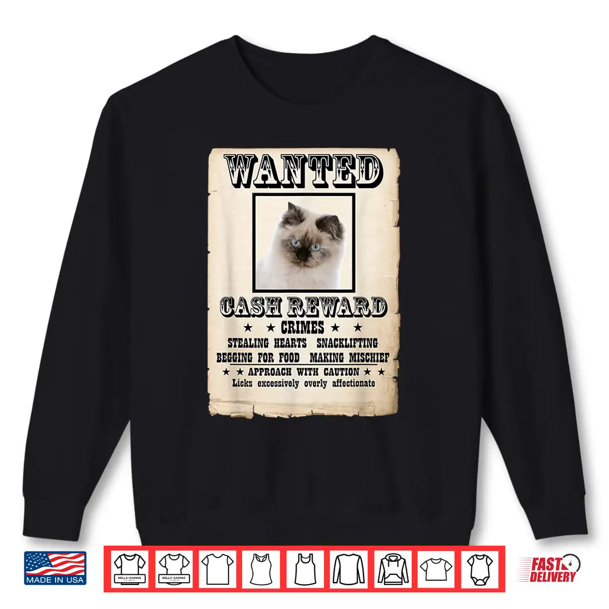 Ragdoll Kitten Wanted Poster Cat Shirt Ragdoll Kitten Wanted Poster Cat Shirt