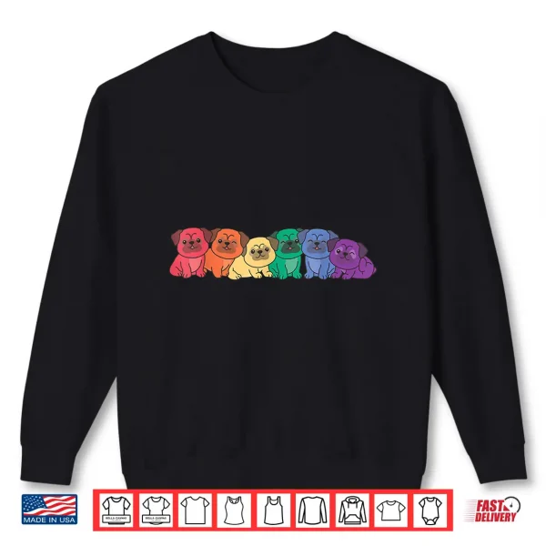 Sweatshirt Rainbow Flag Pride Month Lgbtq Rainbow Pug Shirt