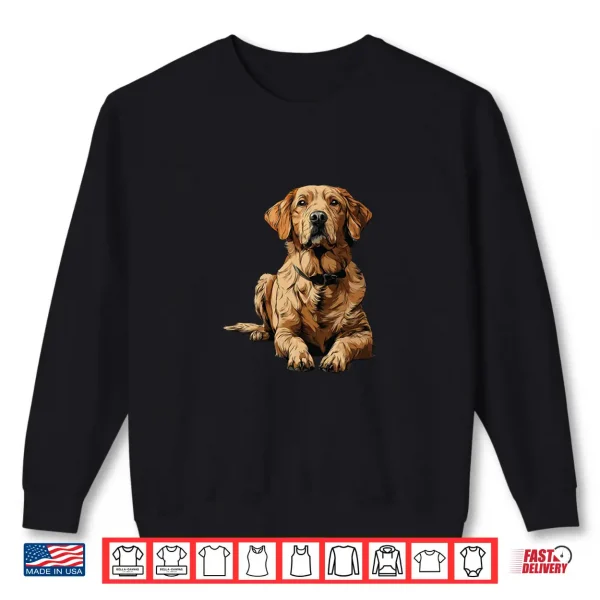 Sweatshirt Red Golden Retriever Dog Illustration Shirt