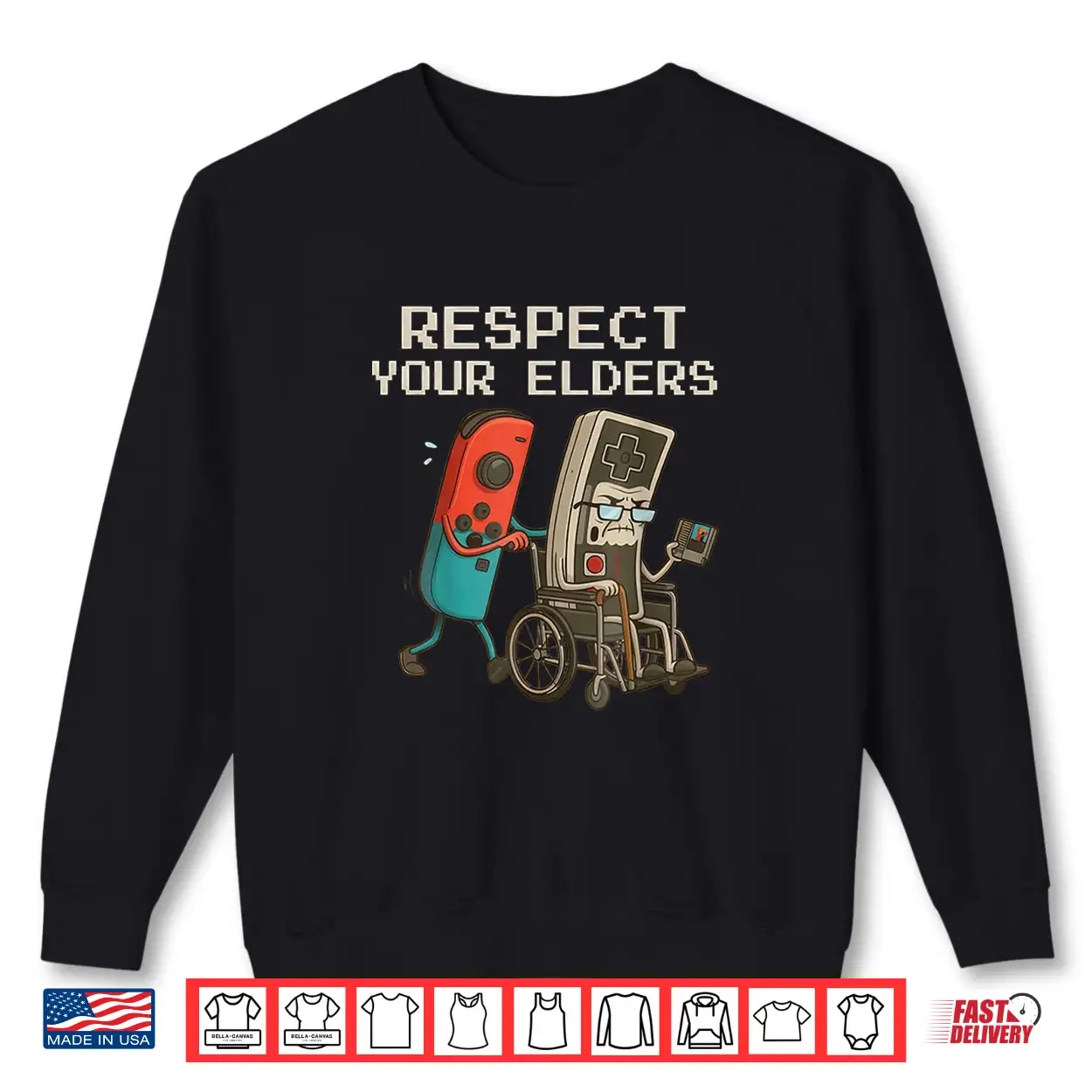 Respect Your Elders Gaming Control Retro Funny Gamer Shirt Respect Your Elders Gaming Control Retro Funny Gamer Shirt