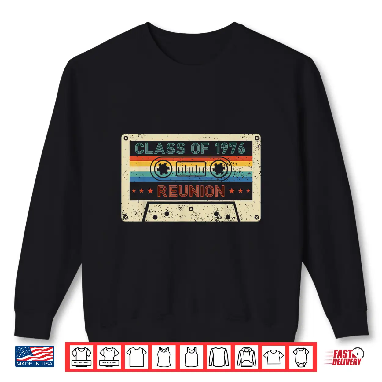 Retro 80S Cassette Tape Class Of 1976 Reunion Classmate Tee Shirt Retro 80S Cassette Tape Class Of 1976 Reunion Classmate Tee Shirt