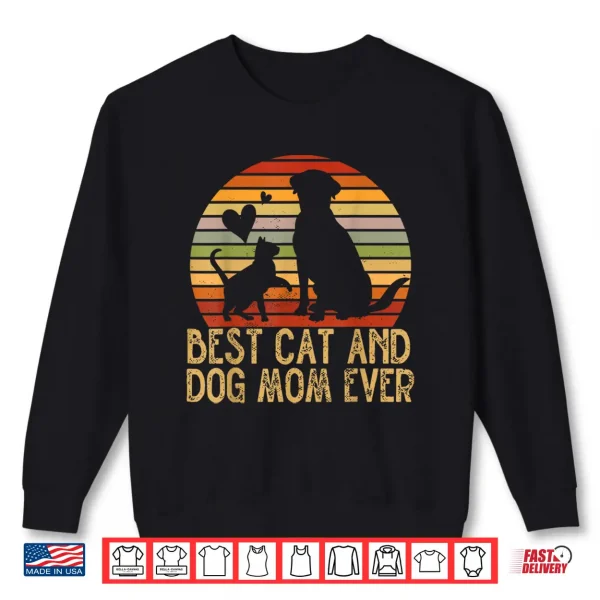 Sweatshirt Retro Cat Dog Mom Cat Mama Furmama Puppy Kitty Mothers Day Shirt