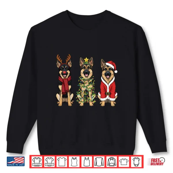Sweatshirt Retro Christmas German Shepherd Santa Reindeer GSD Dog Lover Shirt