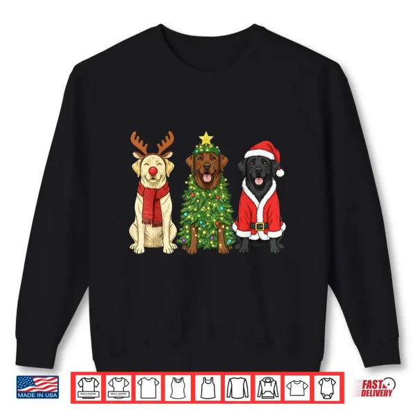 Sweatshirt Retro Christmas Labrador Retriever Santa Reindeer Dog Lover Shirt