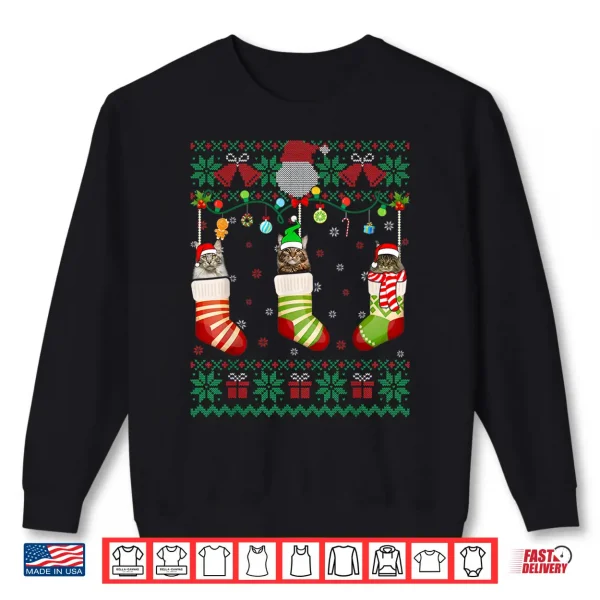 Sweatshirt Retro Funny Merry Catmas Maine Coon Cat Ugly Christmas Cat Shirt