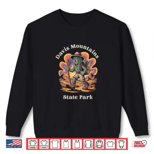 Sweatshirt Retro Groovy Davis Mountains State Park Texas Hiking Cactus Shirt