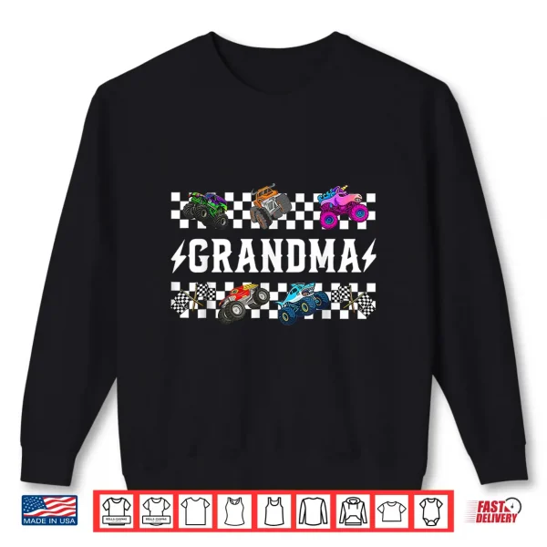 Sweatshirt Retro Monster Truck Family Crew Birthday Matching Shirt