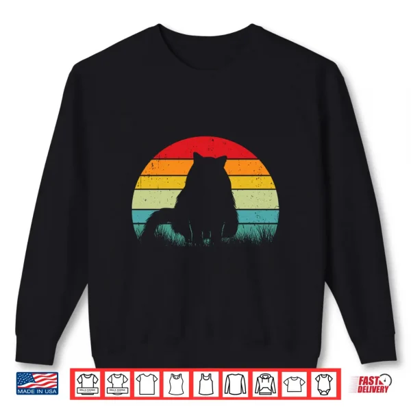 Sweatshirt Retro Ragdoll Cat Silhouette Sunset Style Feline Lovers Shirt