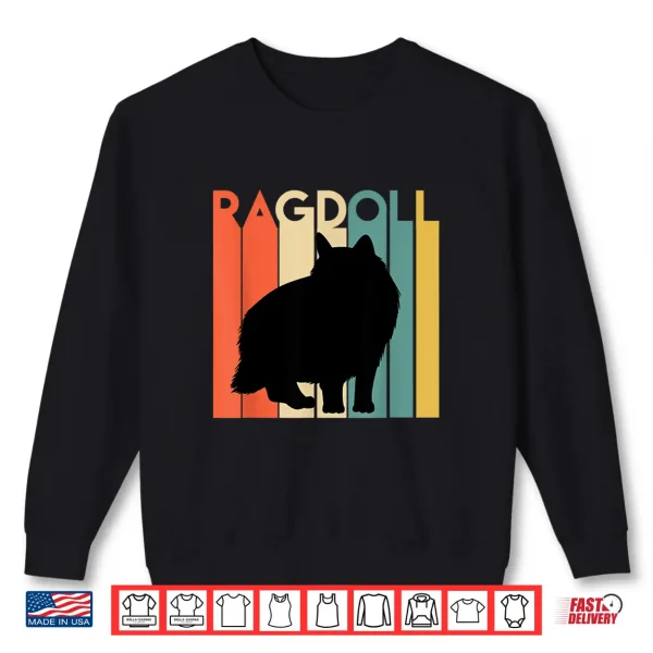 Sweatshirt Retro Ragdoll Cat Silhouette Vintage Feline Cat Lover Gift Shirt