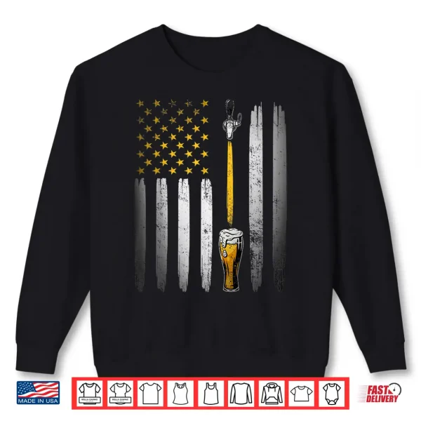 Sweatshirt Retro USA US American Flag Beer Craft Brewer Craft Beer Shirt