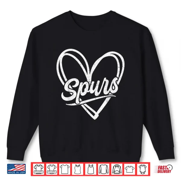 Sweatshirt Retro Vintage Spurs Heart Shirt