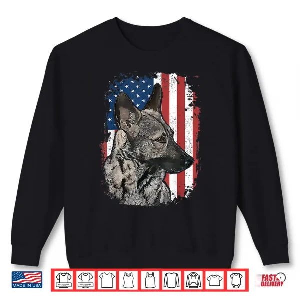 Sweatshirt Sable German Shepherd American Flag Patriotic Dog Shirt