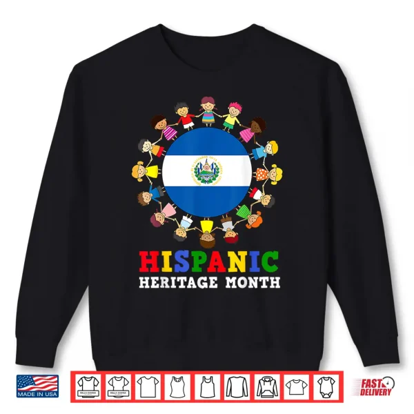 Sweatshirt Salvadoran Flag Hispanic Heritage El Salvador Boy Girl Kids Shirt
