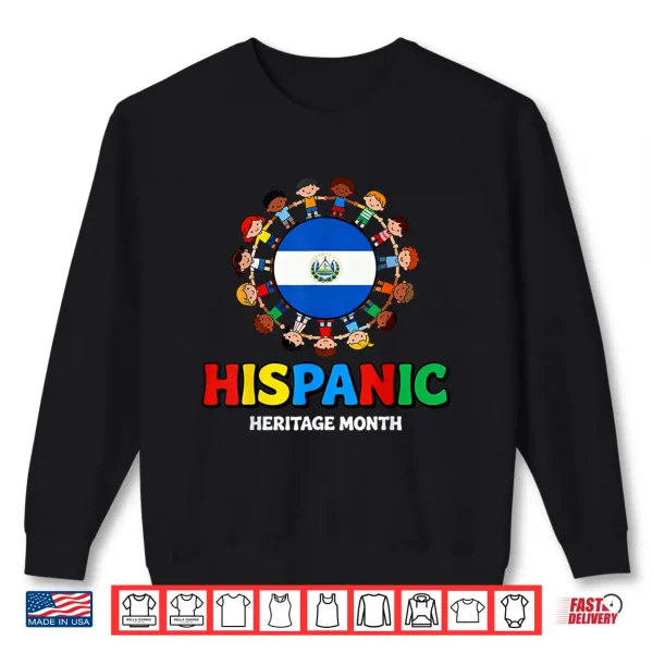 Sweatshirt Salvadoran Flag Hispanic Heritage Salvador Boy Girl Kid Shirt