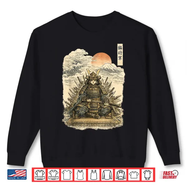Sweatshirt Samurai Cat Warrior Ronin Neko Japanese Art Feline Katana Shirt 2
