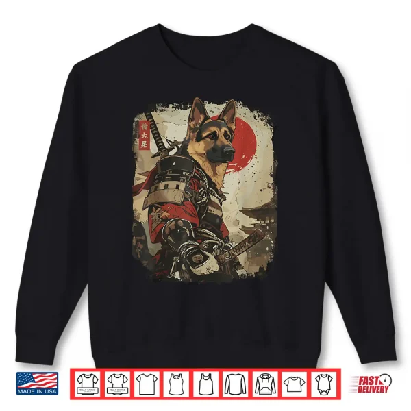 Sweatshirt Samurai German Shepherd Dog Lover Vintage Mens Graphic Shirt