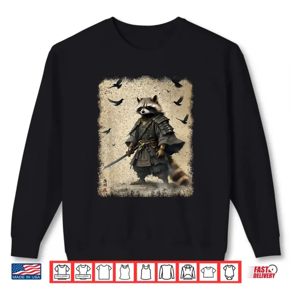Sweatshirt Samurai Raccoon Japanese Warrior Art Anime Samurai Shirt