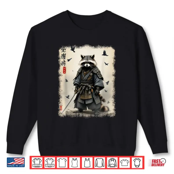 Sweatshirt Samurai Raccoon Japanese Warrior Art Vintage Anime Shirt