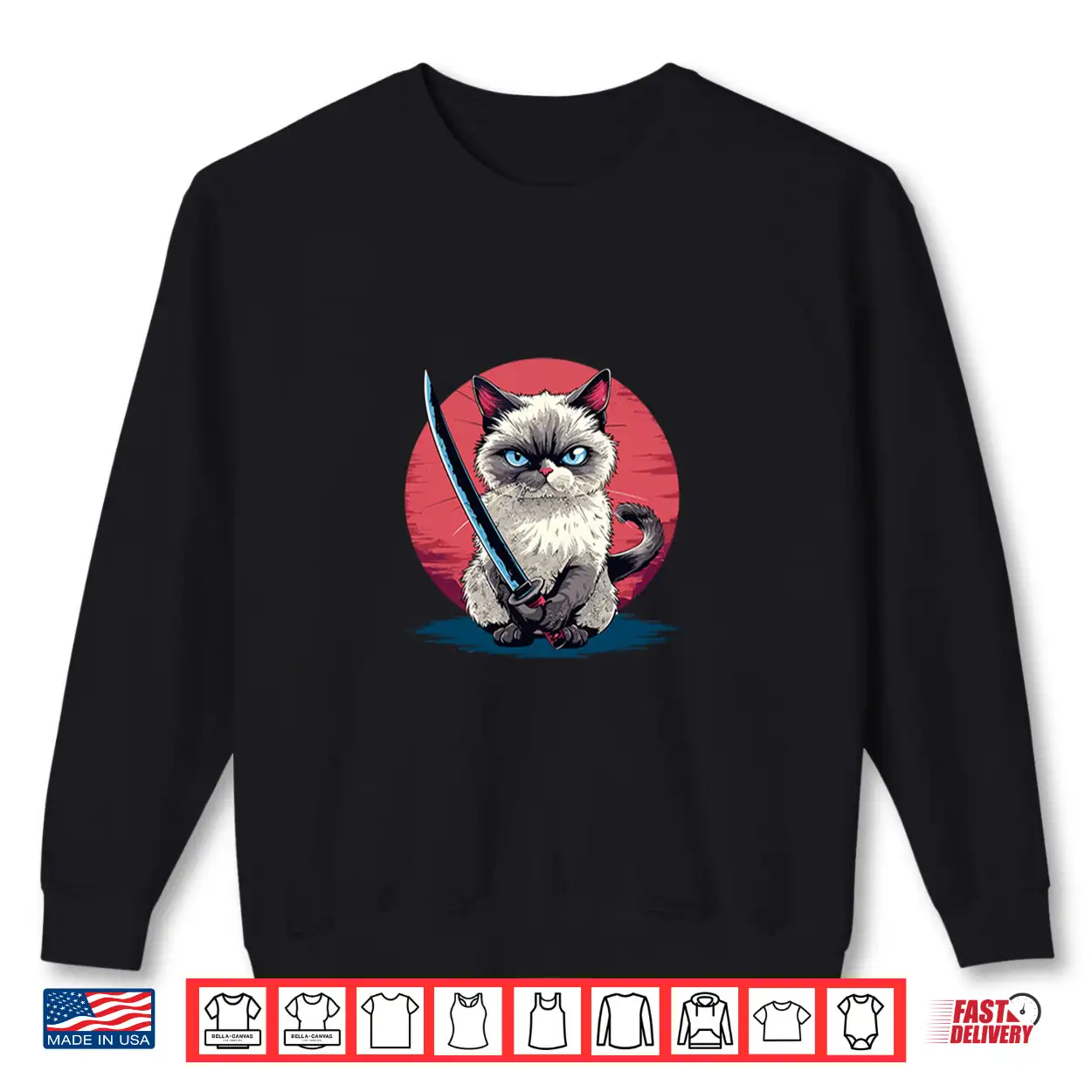 Samurai Ragdoll Cat Japanese Kawaii Ninja Cat Shirt Samurai Ragdoll Cat Japanese Kawaii Ninja Cat Shirt