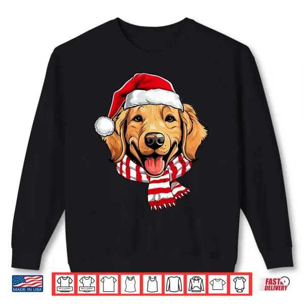 Sweatshirt Santa Golden Retriever Christmas Dog Lover Men Women Kids Shirt