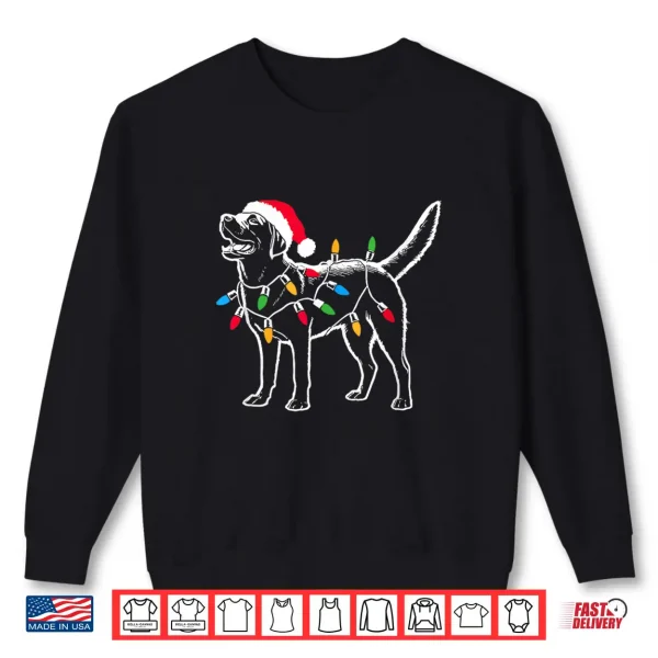 Sweatshirt Santa Labrador Retriever Christmas Lights Dog Lover Shirt