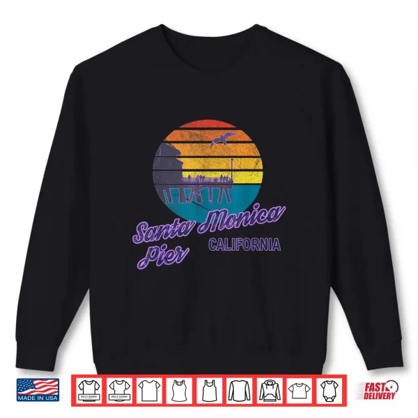 Sweatshirt Santa Monica Pier LA California Surf Backpacking Beach USA Shirt