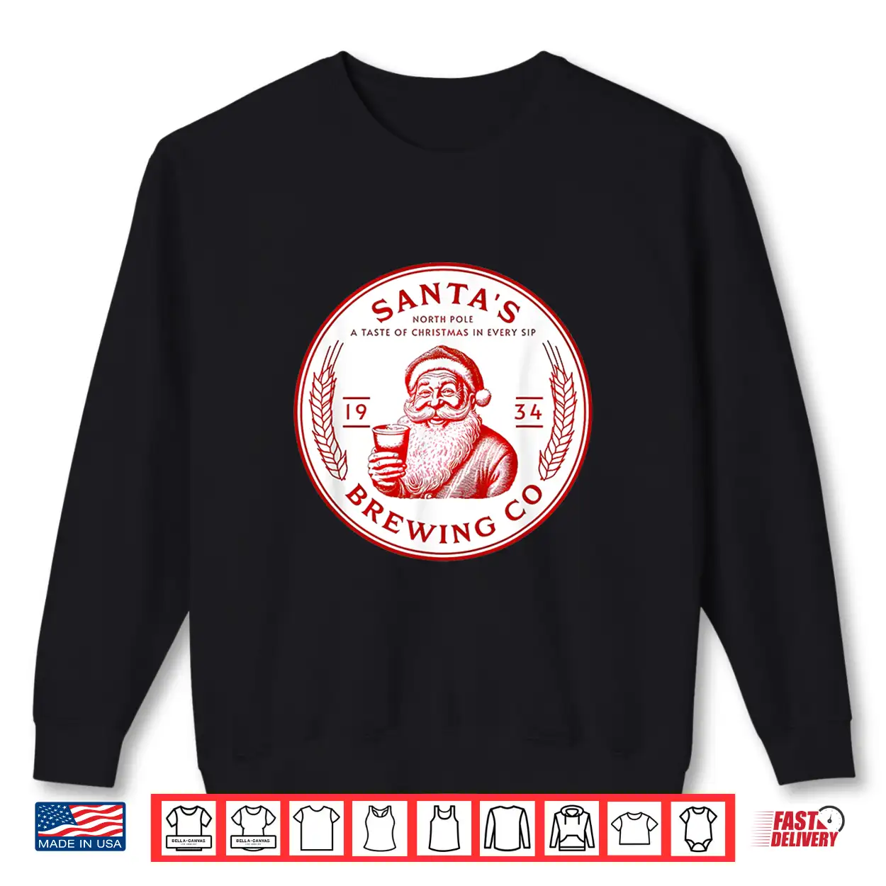 Santa’S Brewing Company Pale Ale Fun Christmas Beer Drinking Shirt Santa’S Brewing Company Pale Ale Fun Christmas Beer Drinking Shirt