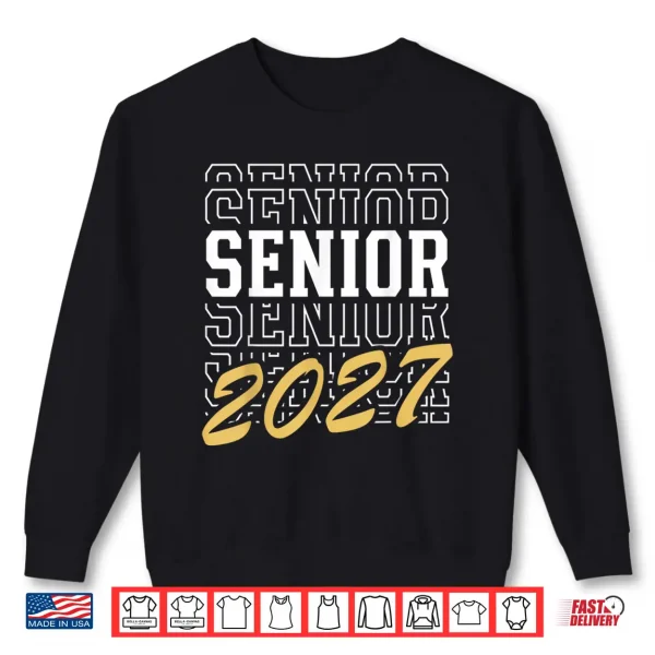 Sweatshirt Senior Class Of 2027 Striped Graduate Student Graduation Shirt