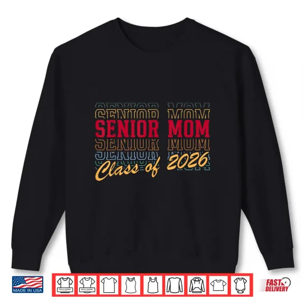 Sweatshirt Senior Mom Class of 2026 Striped Graduate Mother Graduation Shirt