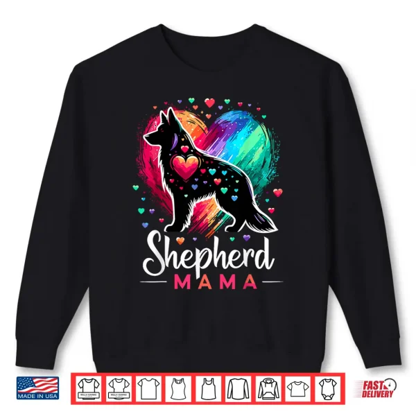 Sweatshirt Shepherd Mama Colorful German Shepherd Dog Mom Shirt