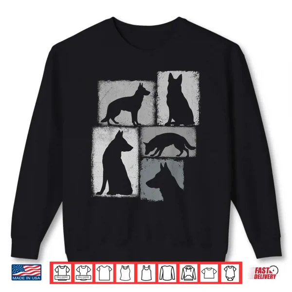 Sweatshirt Shepherd Vintage Collage German Shepherd Mom Dad Dog Lover Shirt