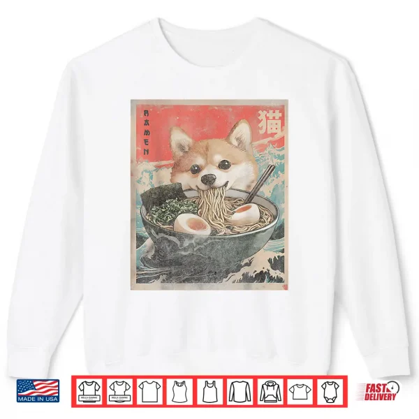 Sweatshirt Shiba Inu Ramen Japanese Funny Kawaii Shiba Dog Anime Gifts Shirt