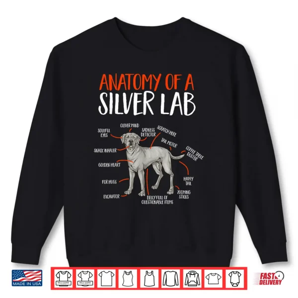 Sweatshirt Silver Labrador Retriever Anatomy Of A Silver Lab Shirt
