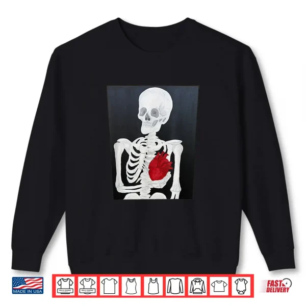 Sweatshirt Skeleton With Heart Shirt