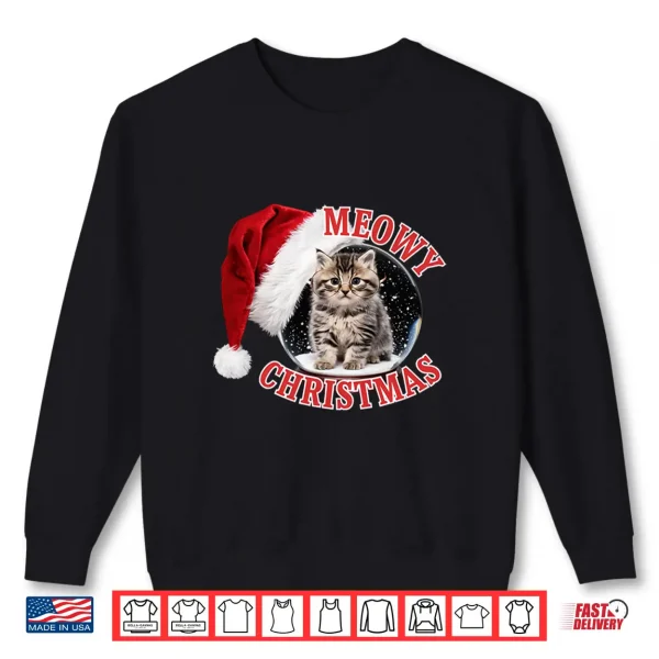Sweatshirt Snow Globe Maine Coon Cat Meowy Christmas Shirt