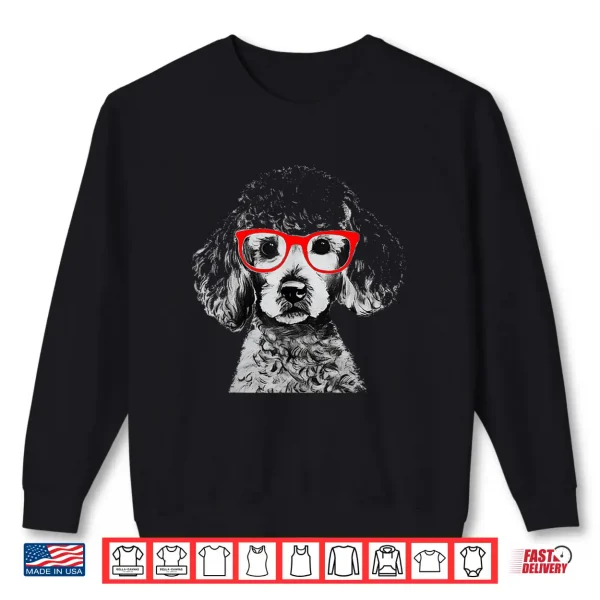 Sweatshirt Sock Hop 50s Costume Poodle Shirt Red Glasses 1950s Shirt